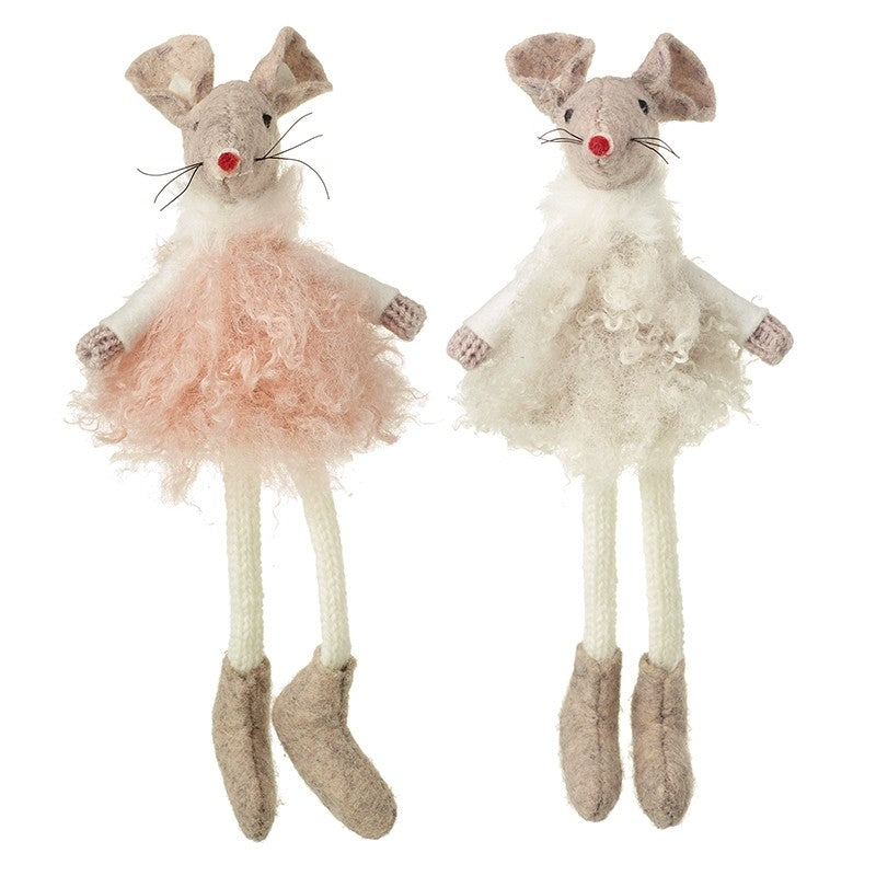 Cream & Pink Fluffy Dress Mouse