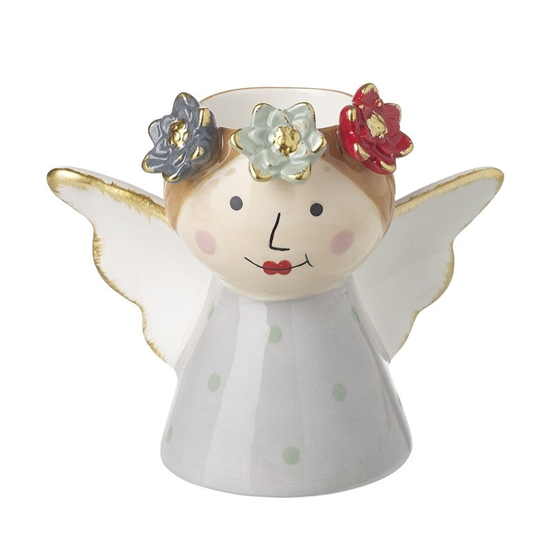 Pretty Ceramic Angel with Flower Headband