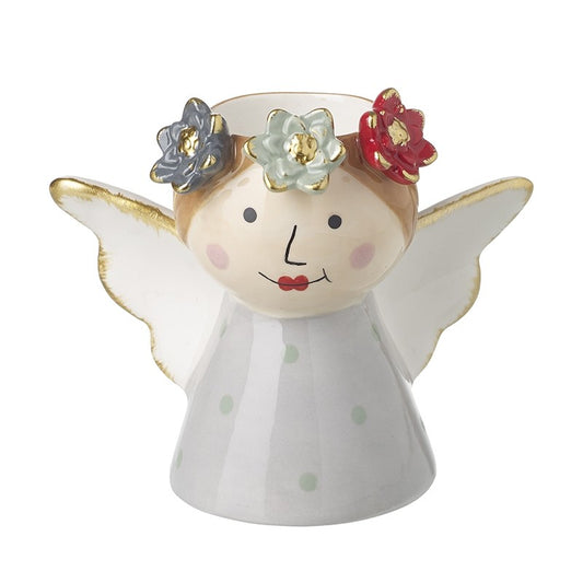 Pretty Ceramic Angel with Flower Headband