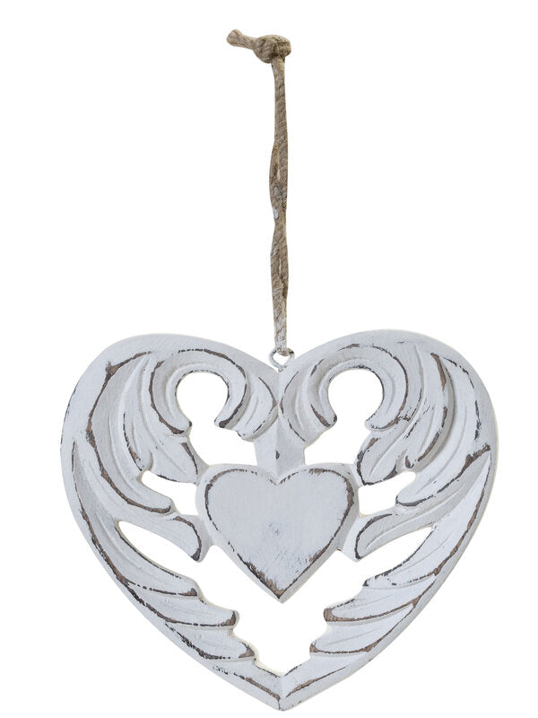 Winged wooden heart