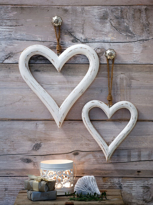 Pair of White Chunky Hearts