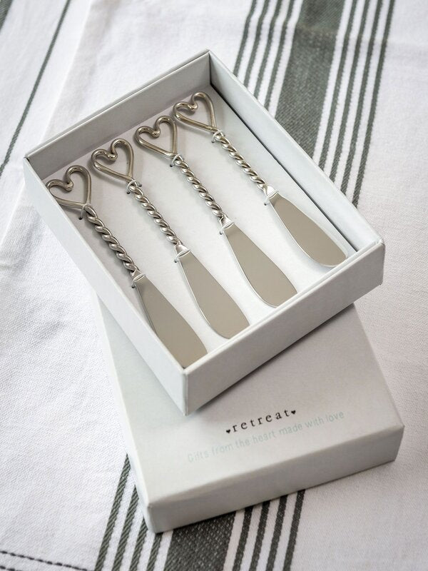 Set of 4 Twisted Butter Knives