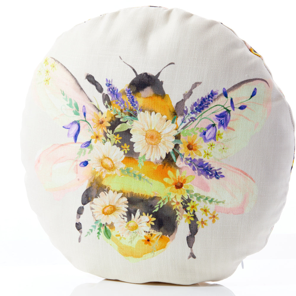 Bee & Floral Outdoor Cushion