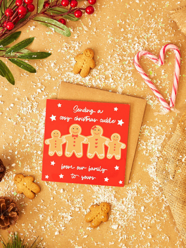 Gingerbread family of 4 card