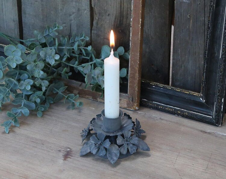 Floral Zinc Candle Holder