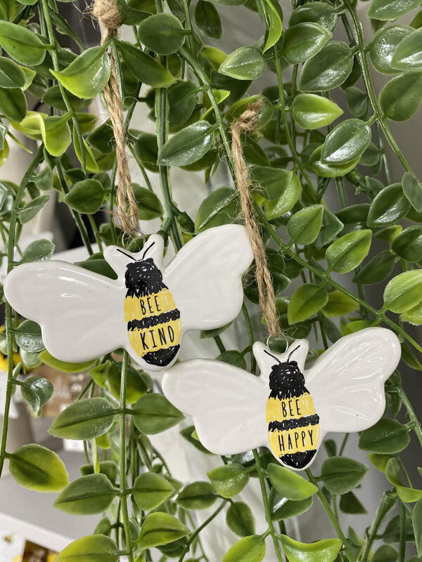 Bee Kind Bee Happy Ceramic Hanger