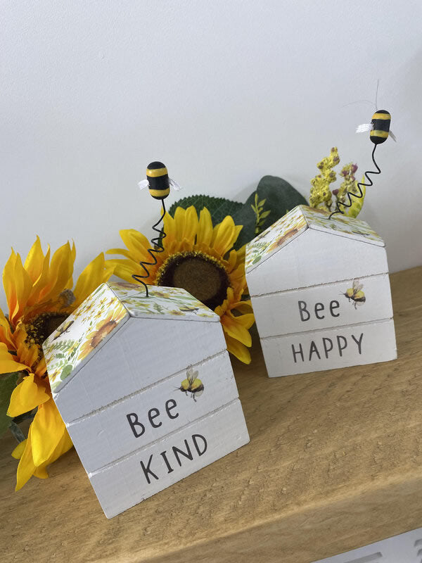 Bee Happy Bee Kind House Block