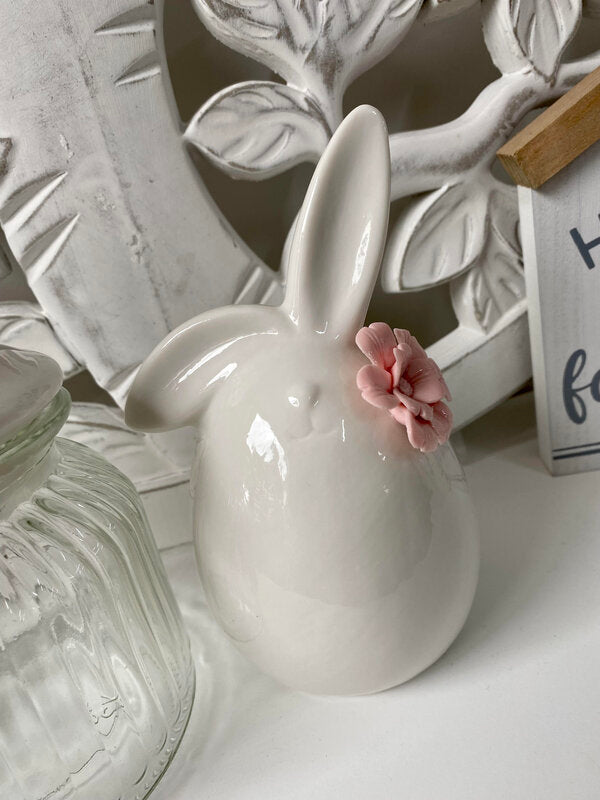 Ceramic Bunny with Flower