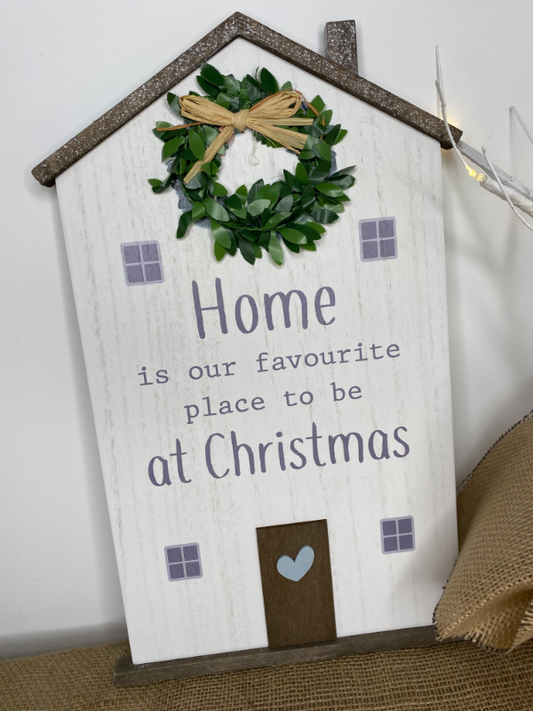 Christmas House Shaped Plaque