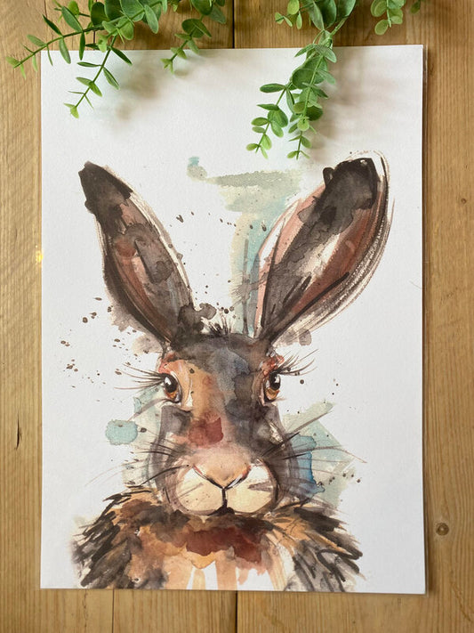 Country Hare A3 Wall Print