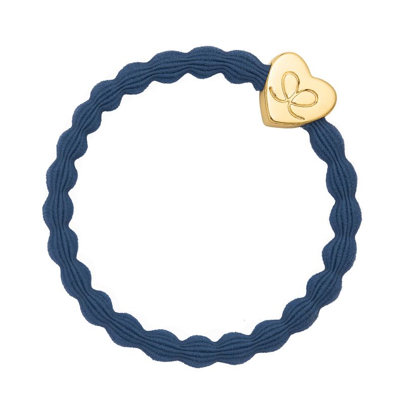 Dove Blue Bangle Band with Gold Heart