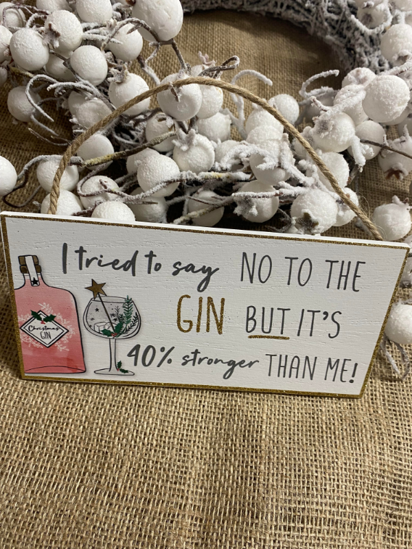 Gin Christmas Drinks Plaque