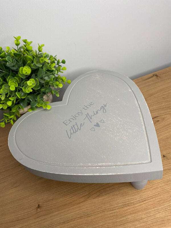 Grey Heart Display Tray