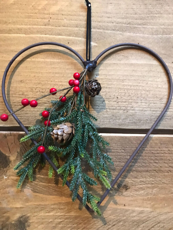 Large Hanging Heart with Leaf Bunch