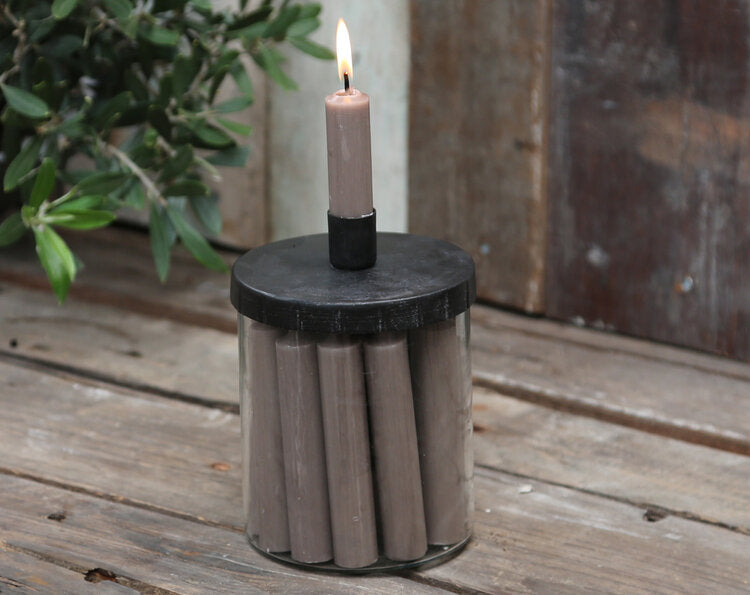 Lidded Dinner Candle Jar