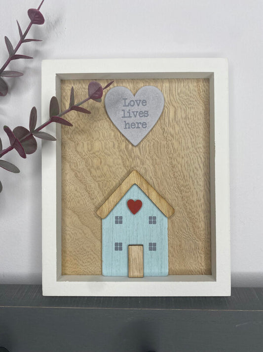 Love Lives Here Framed Sign