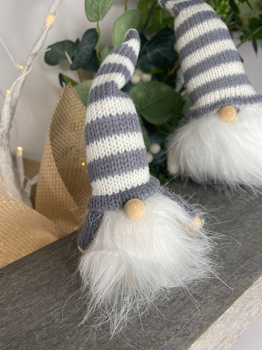 Mini Grey & White Striped Hat Gonk