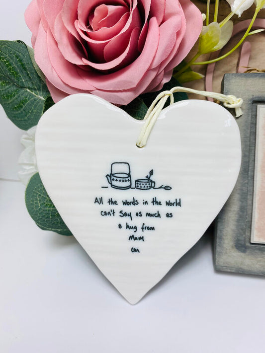 Porcelain Hanging Heart Plaque