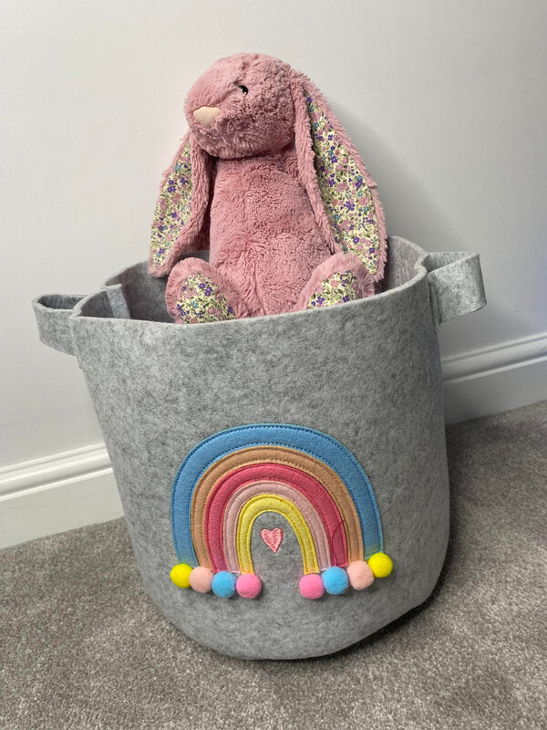 Rainbow Felt Storage Basket