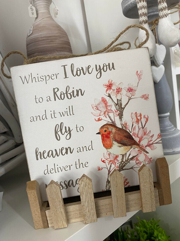 Robin Remembrance Hanging Plaque