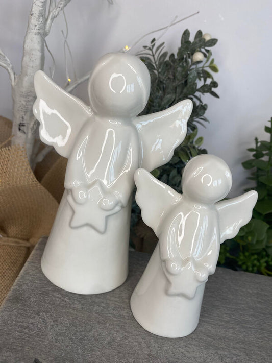 Simple White Ceramic Angel