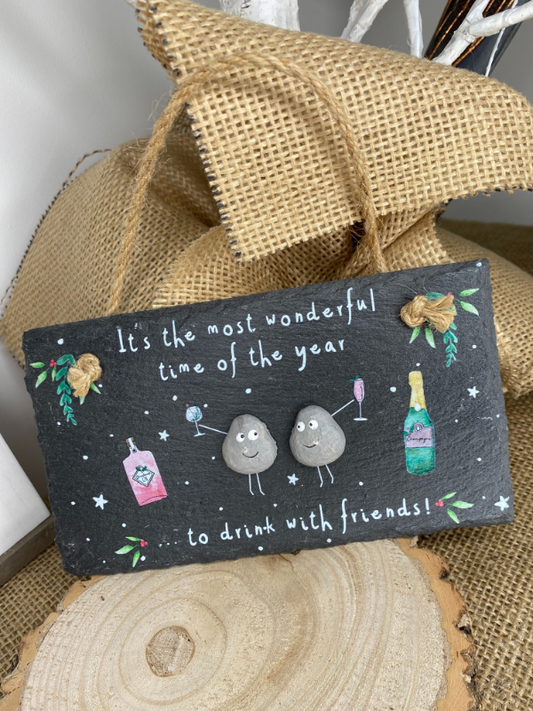 Slate Friends Drinks Plaque