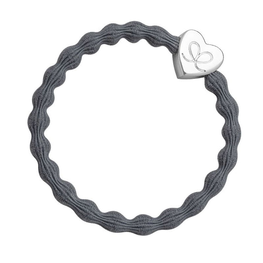 Storm Grey Bangle Band with Silver Heart