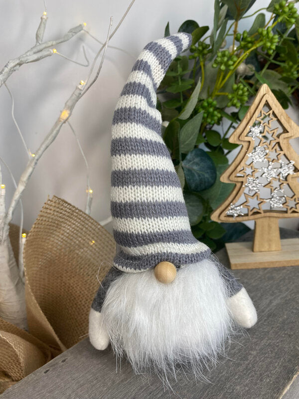 Tall Grey Stripey Hat Gonk